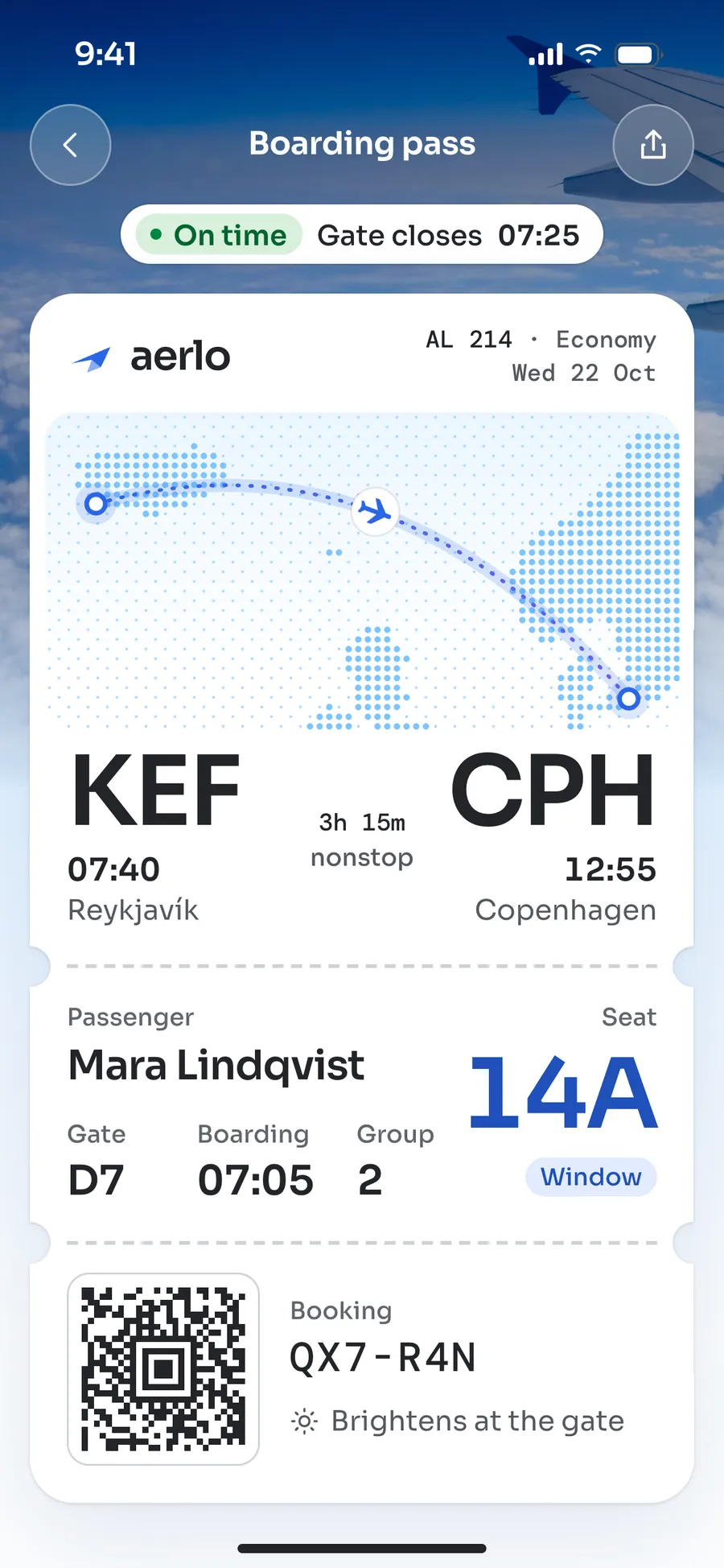 Aerlo · Boarding pass