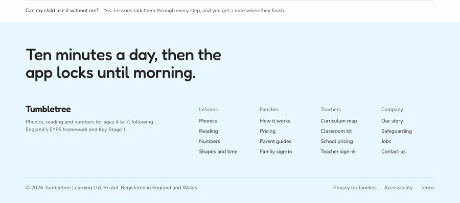 Tumbletree · Illustrated footer